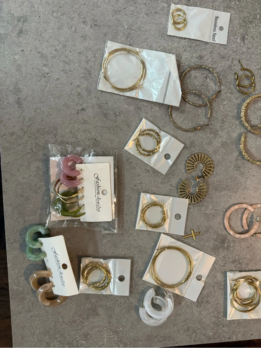 Gold Hoop Earrings Set BUNDLE - Women Jewelry